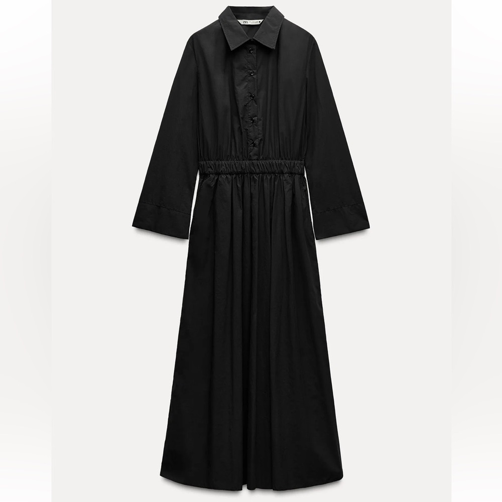 Zara Dark Blue Long Sleeve Dress
